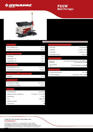Verrijdbare asfalteermachine Dynapac F80W