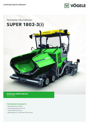 Verrijdbare asfalteermachine Vögele Super 1803-3i