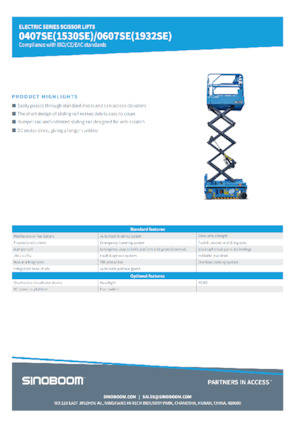 Verrijdbare schaarliften Sinoboom 0607SE