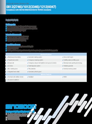 Verrijdbare schaarliften Sinoboom 0812 