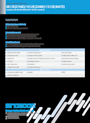 Verrijdbare schaarliften Sinoboom 1212E 