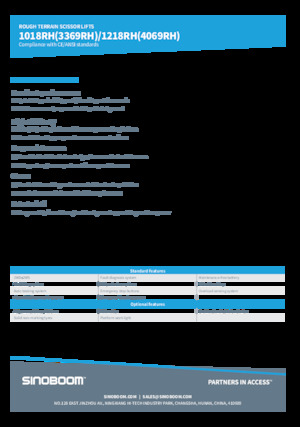 Verrijdbare schaarliften Sinoboom 1018RH 