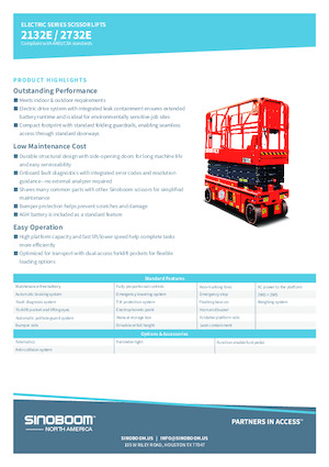 Verrijdbare schaarliften Sinoboom 2132E