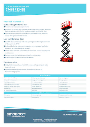 Verrijdbare schaarliften Sinoboom 3346E