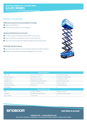 Verrijdbare schaarliften Sinoboom 4046E