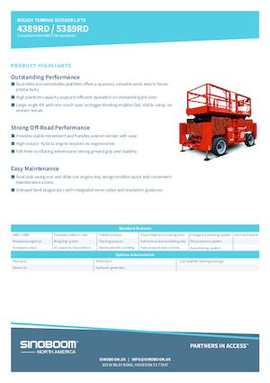 Verrijdbare schaarliften Sinoboom 5389RD