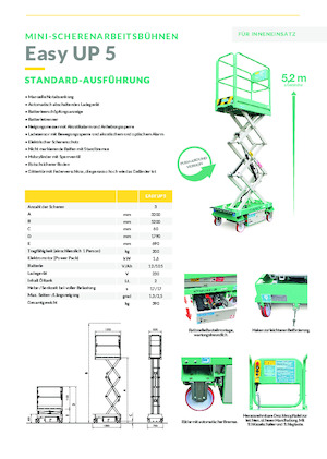 Verrijdbare schaarliften Imer Easy UP 5