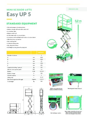 Verrijdbare schaarliften Imer Easy UP 5