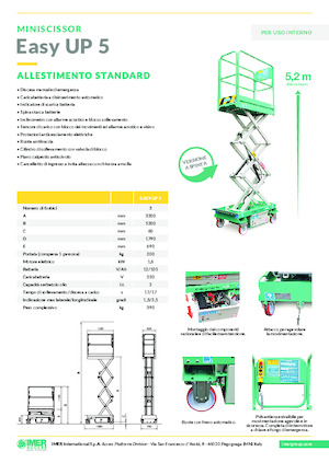 Verrijdbare schaarliften Imer Easy UP 5