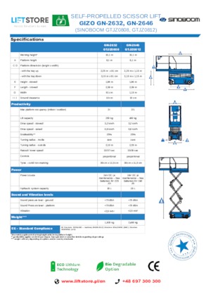 Verrijdbare schaarliften Sinoboom GN 2632