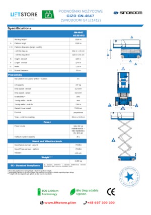 Verrijdbare schaarliften Sinoboom GN 4647