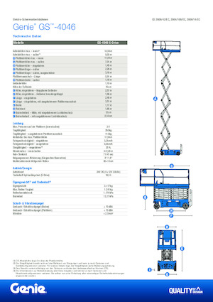 Verrijdbare schaarliften Genie GS-4046