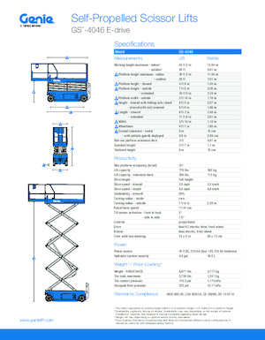 Verrijdbare schaarliften Genie GS-4046