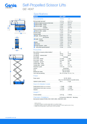 Verrijdbare schaarliften Genie GS-4047