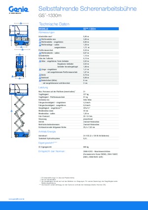 Verrijdbare schaarliften Genie GS-1330
