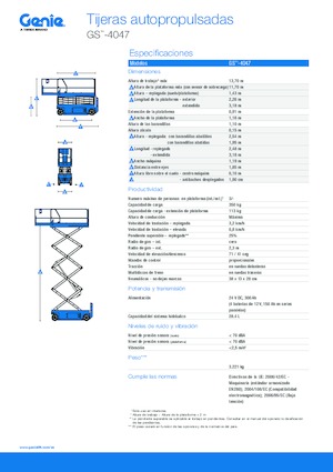 Verrijdbare schaarliften Genie GS-4047