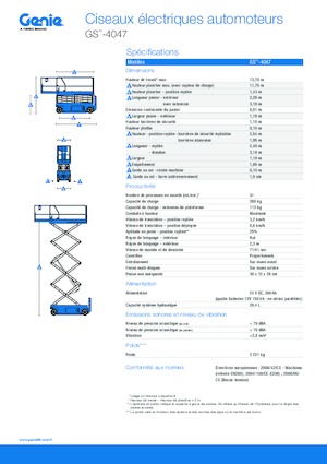 Verrijdbare schaarliften Genie GS-4047