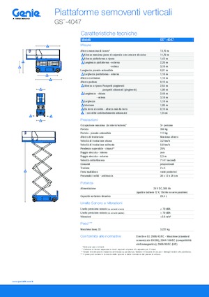 Verrijdbare schaarliften Genie GS-4047