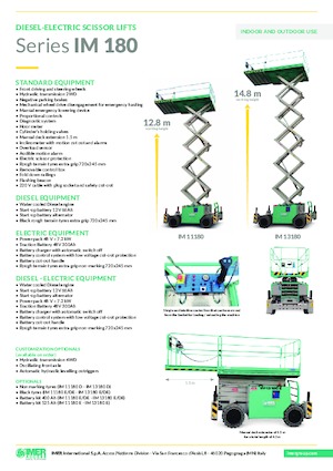 Verrijdbare schaarliften Imer IM 13180 E