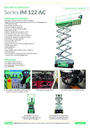 Verrijdbare schaarliften Imer IM 12122 AC