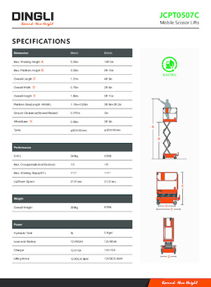 Verrijdbare schaarliften Dingli JCPT0507C