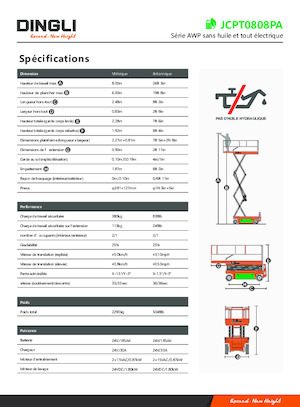 Verrijdbare schaarliften Dingli JCPT0808PA