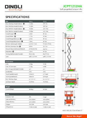 Verrijdbare schaarliften Dingli JCPT1212HA