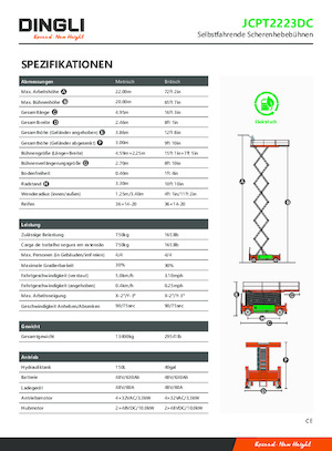 Verrijdbare schaarliften Dingli JCPT2223DC