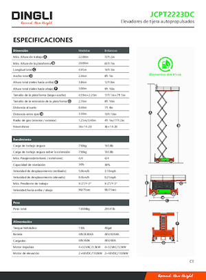 Verrijdbare schaarliften Dingli JCPT2223DC