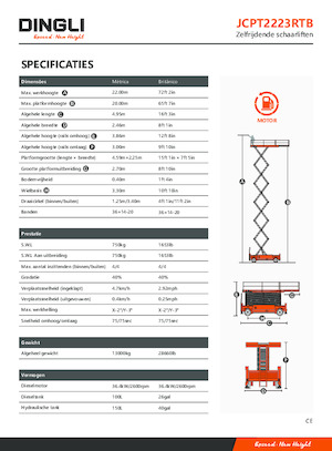Verrijdbare schaarliften Dingli JCPT2223RTB
