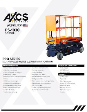 Verrijdbare schaarliften AXCS PS-1030 