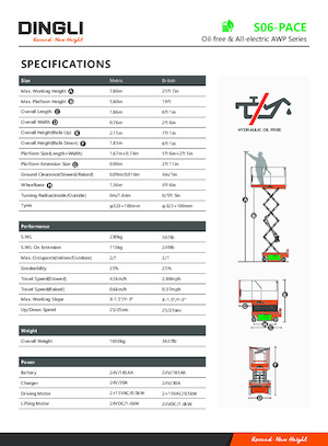 Verrijdbare schaarliften Dingli S06-PACE