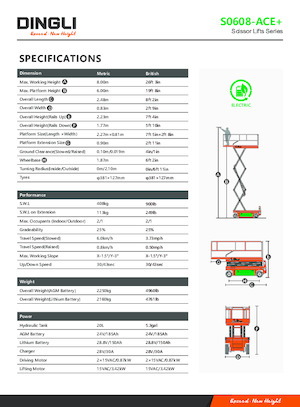 Verrijdbare schaarliften Dingli S0608-ACE+