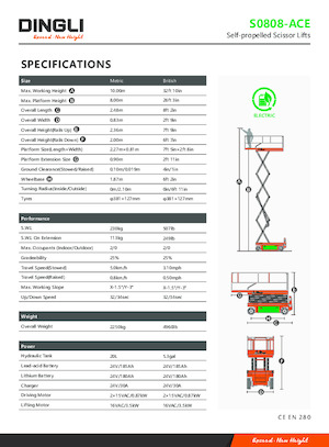 Verrijdbare schaarliften Dingli S0808-ACE