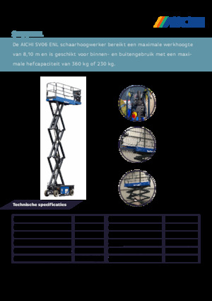 Verrijdbare schaarliften Aichi SV06ENL