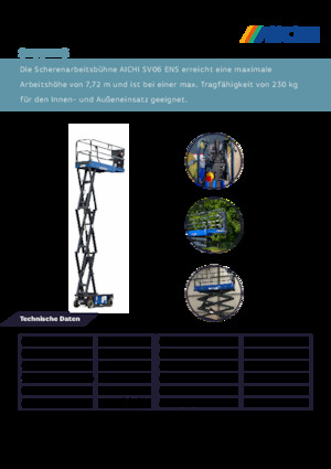 Verrijdbare schaarliften Aichi SV06ENS