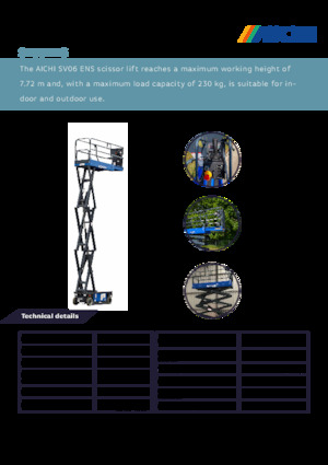 Verrijdbare schaarliften Aichi SV06ENS