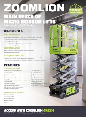 Verrijdbare schaarliften Zoomlion ZS0407DC-Li