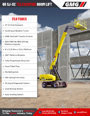 Telescoophoogwerkers op wielen GMG 68 SJ-XC 