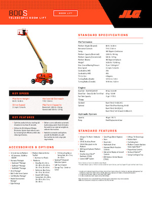 Telescoophoogwerkers op wielen JLG 800S