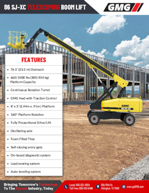 Telescoophoogwerkers op wielen GMG 86 SJ-XC