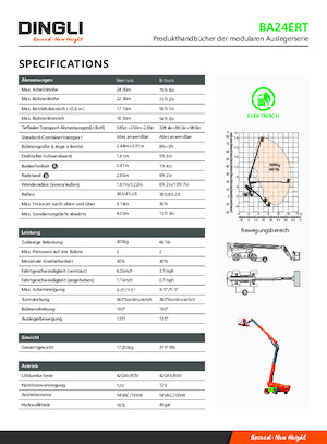 Telescoophoogwerkers op wielen Dingli BA24ERT