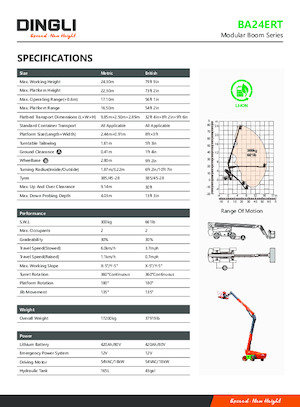 Telescoophoogwerkers op wielen Dingli BA24ERT