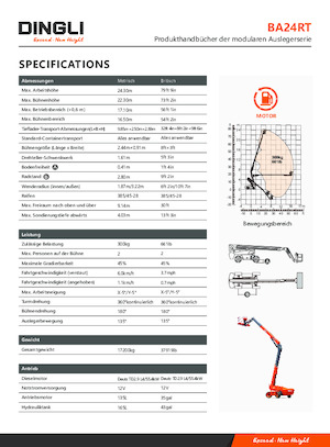 Telescoophoogwerkers op wielen Dingli BA24RT