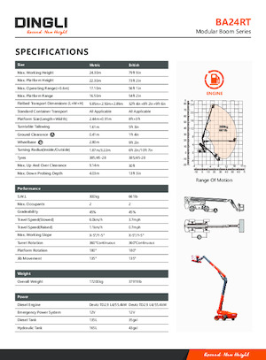 Telescoophoogwerkers op wielen Dingli BA24RT