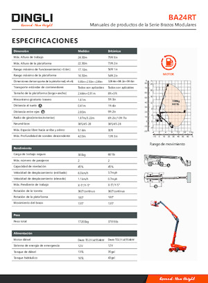 Telescoophoogwerkers op wielen Dingli BA24RT