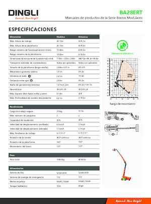 Telescoophoogwerkers op wielen Dingli BA28ERT