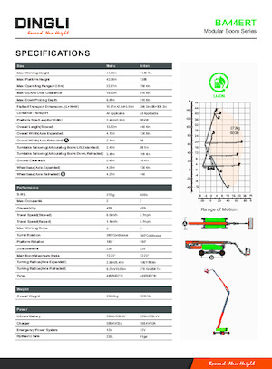 Telescoophoogwerkers op wielen Dingli BA44ERT