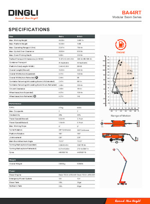 Telescoophoogwerkers op wielen Dingli BA44RT