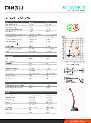 Telescoophoogwerkers op wielen Dingli BT18CHRT2